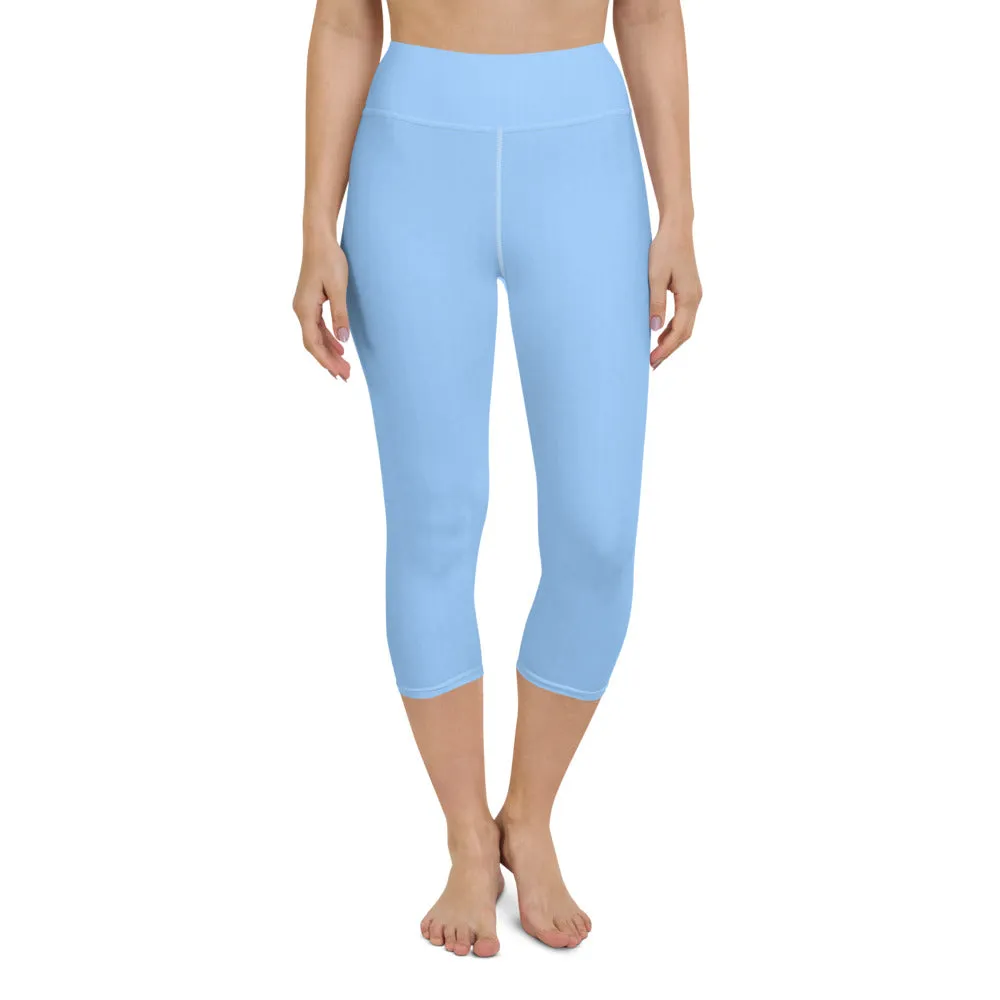 Sky Blue High Waist Capri