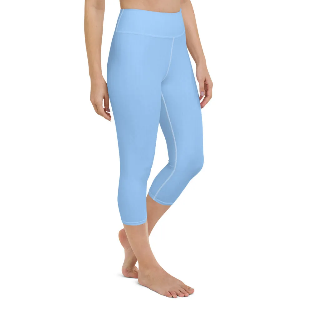 Sky Blue High Waist Capri