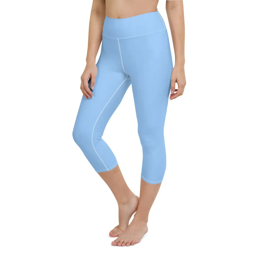 Sky Blue High Waist Capri