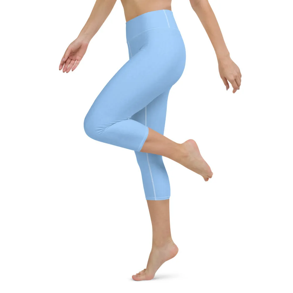 Sky Blue High Waist Capri