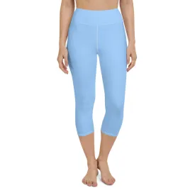 Sky Blue High Waist Capri