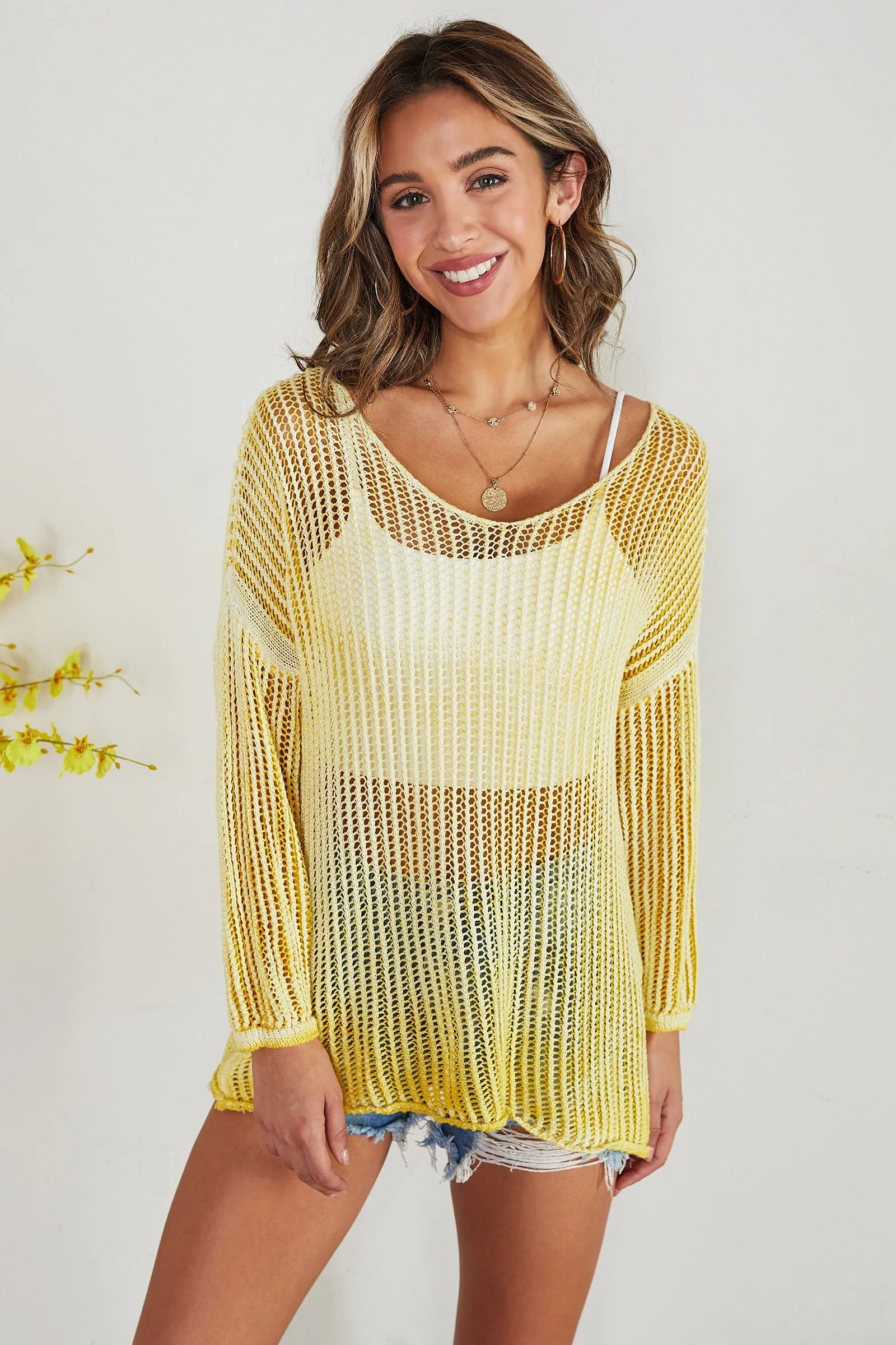 Springtime Open Knit Sweater