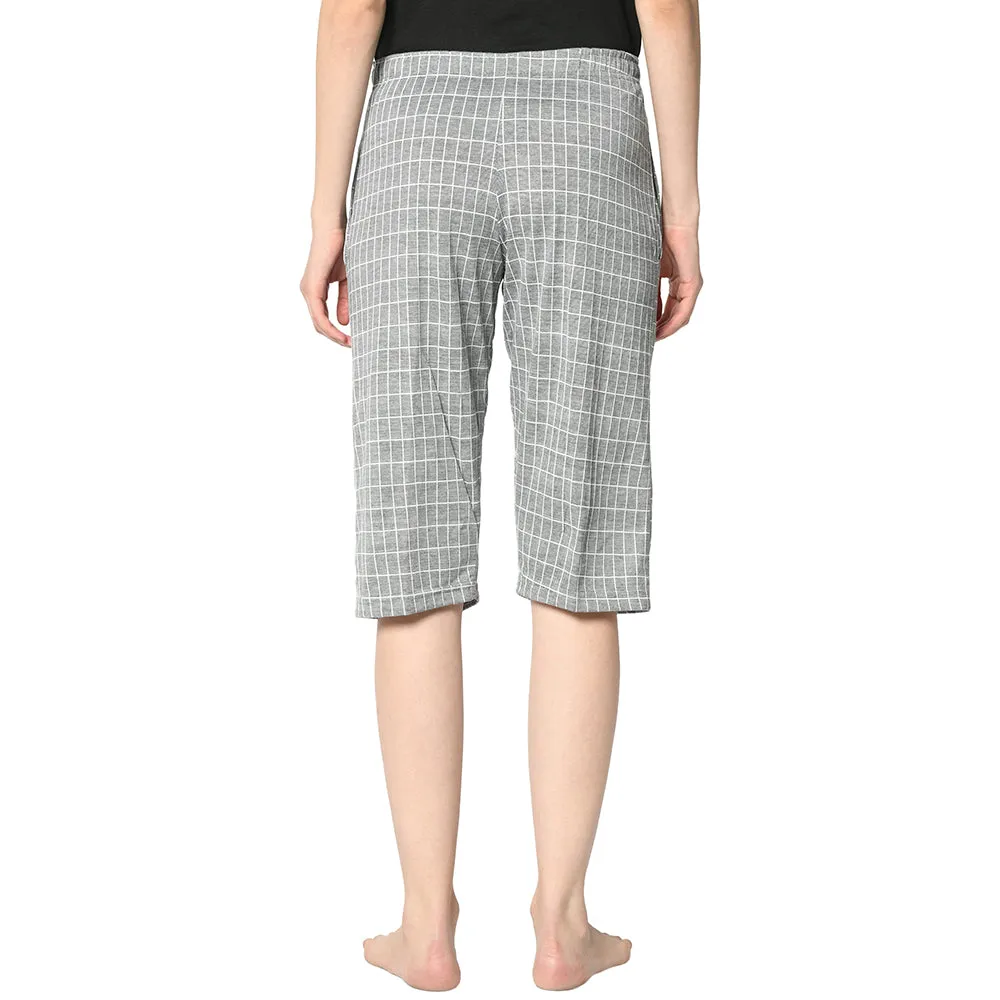 Vimal Jonney Grey 3/4th Capri For Women's
