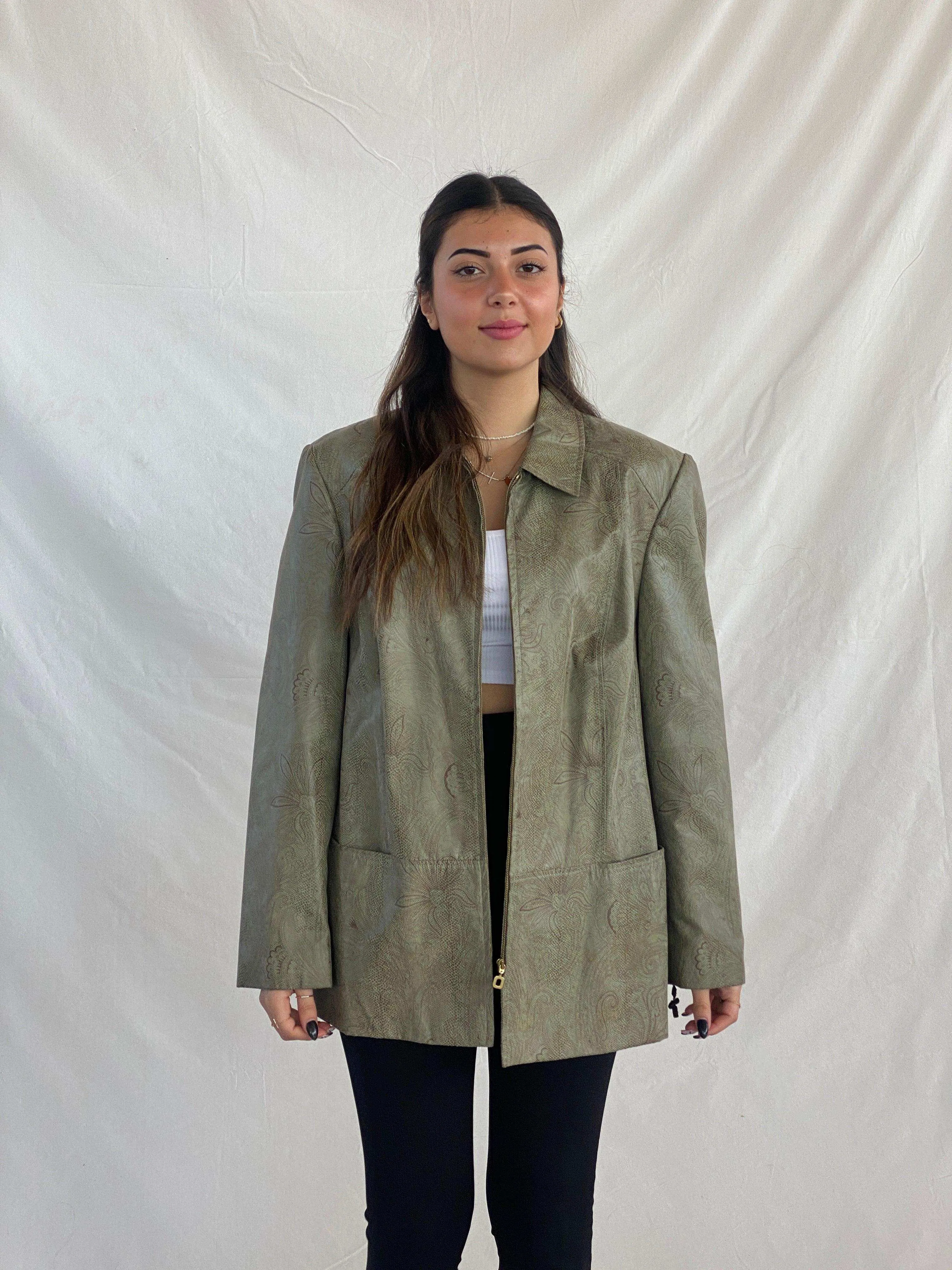 Vintage Floral Print Zip-Up Light Jacket