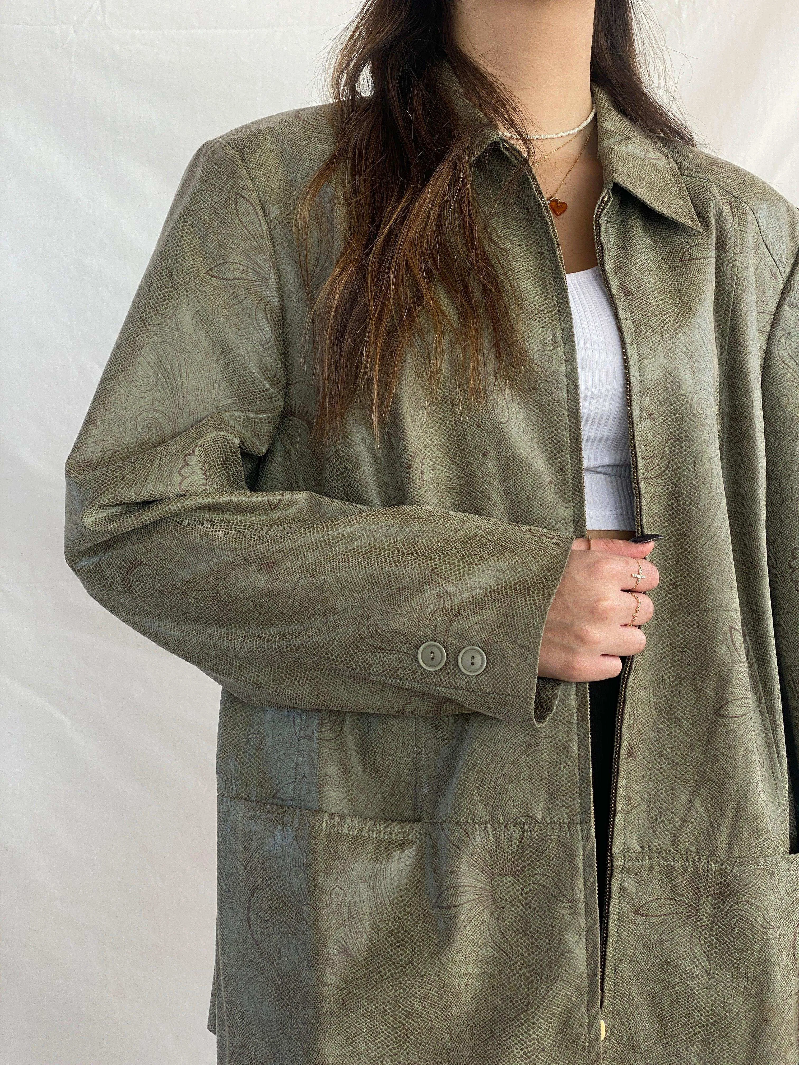 Vintage Floral Print Zip-Up Light Jacket