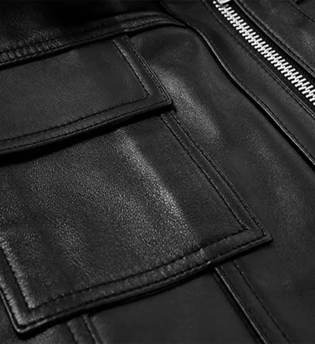 Women’s Black Zip-Up Leather Jacket