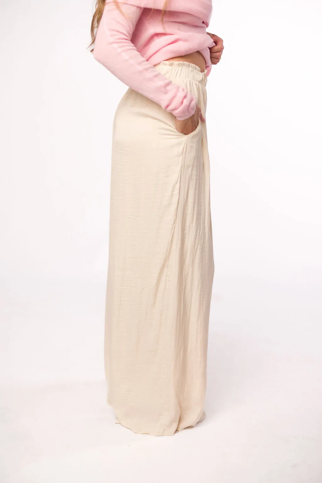 Zahara Wide Leg Pants in Ivory
