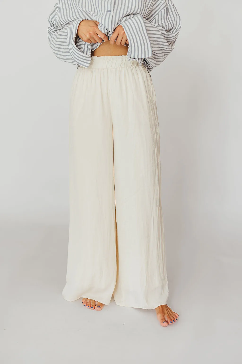 Zahara Wide Leg Pants in Ivory