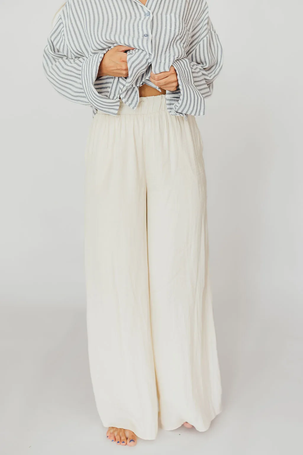 Zahara Wide Leg Pants in Ivory