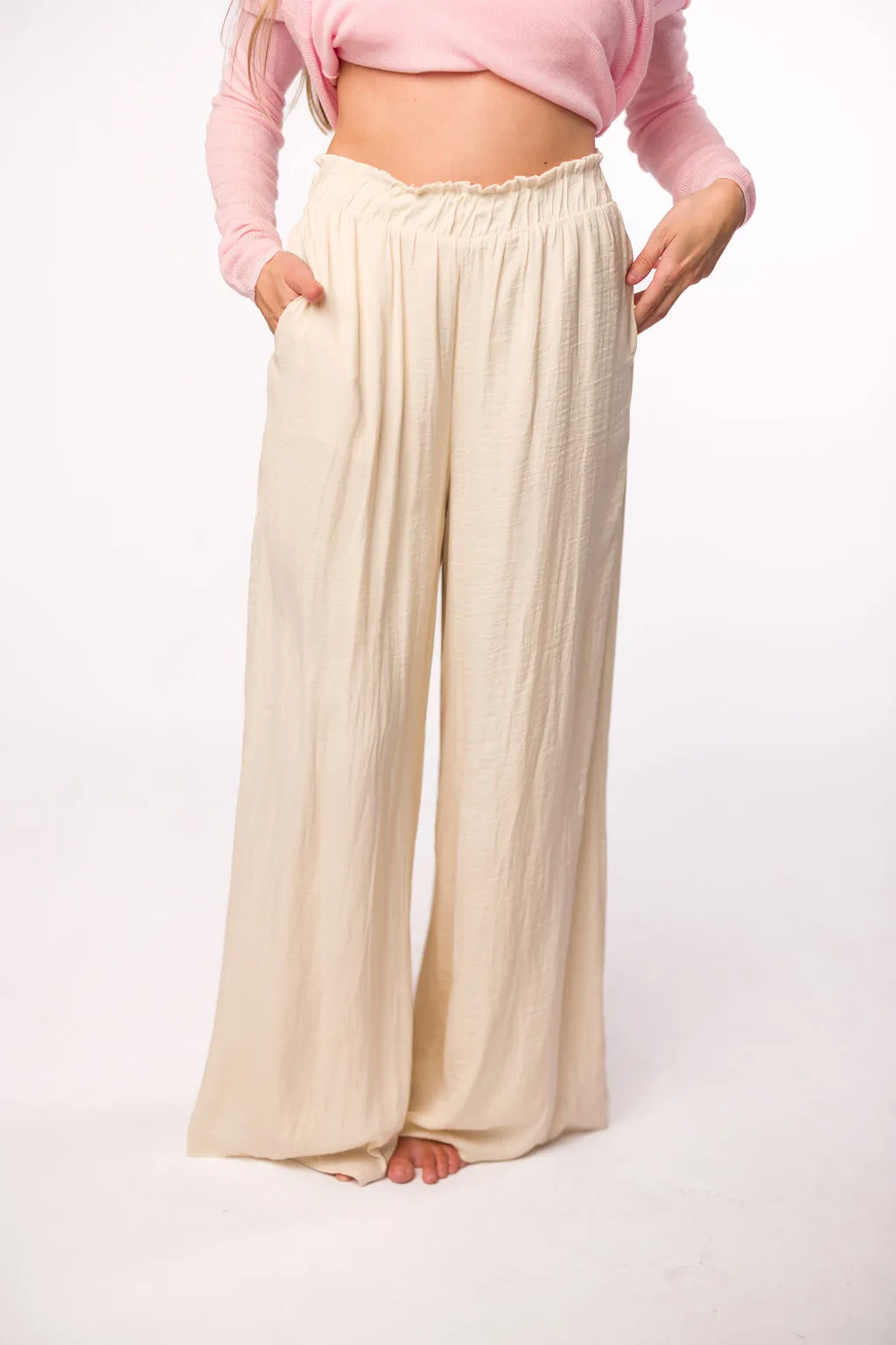 Zahara Wide Leg Pants in Ivory