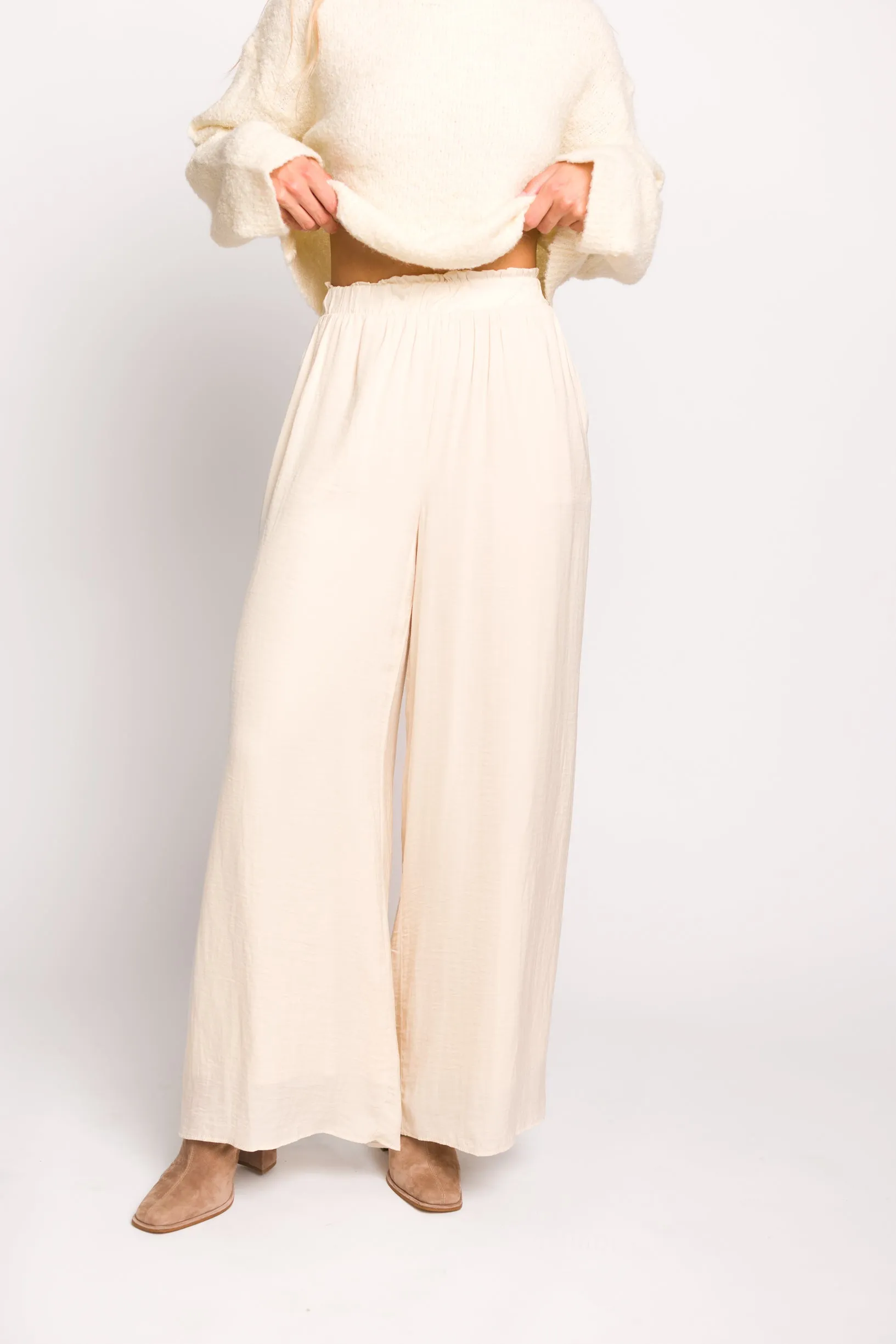 Zahara Wide Leg Pants in Ivory