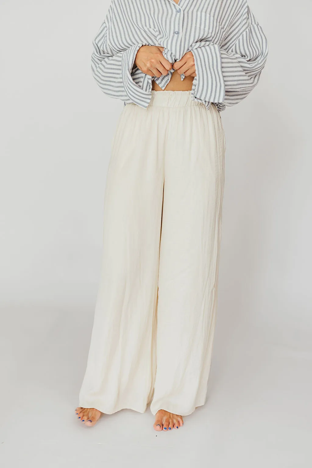 Zahara Wide Leg Pants in Ivory