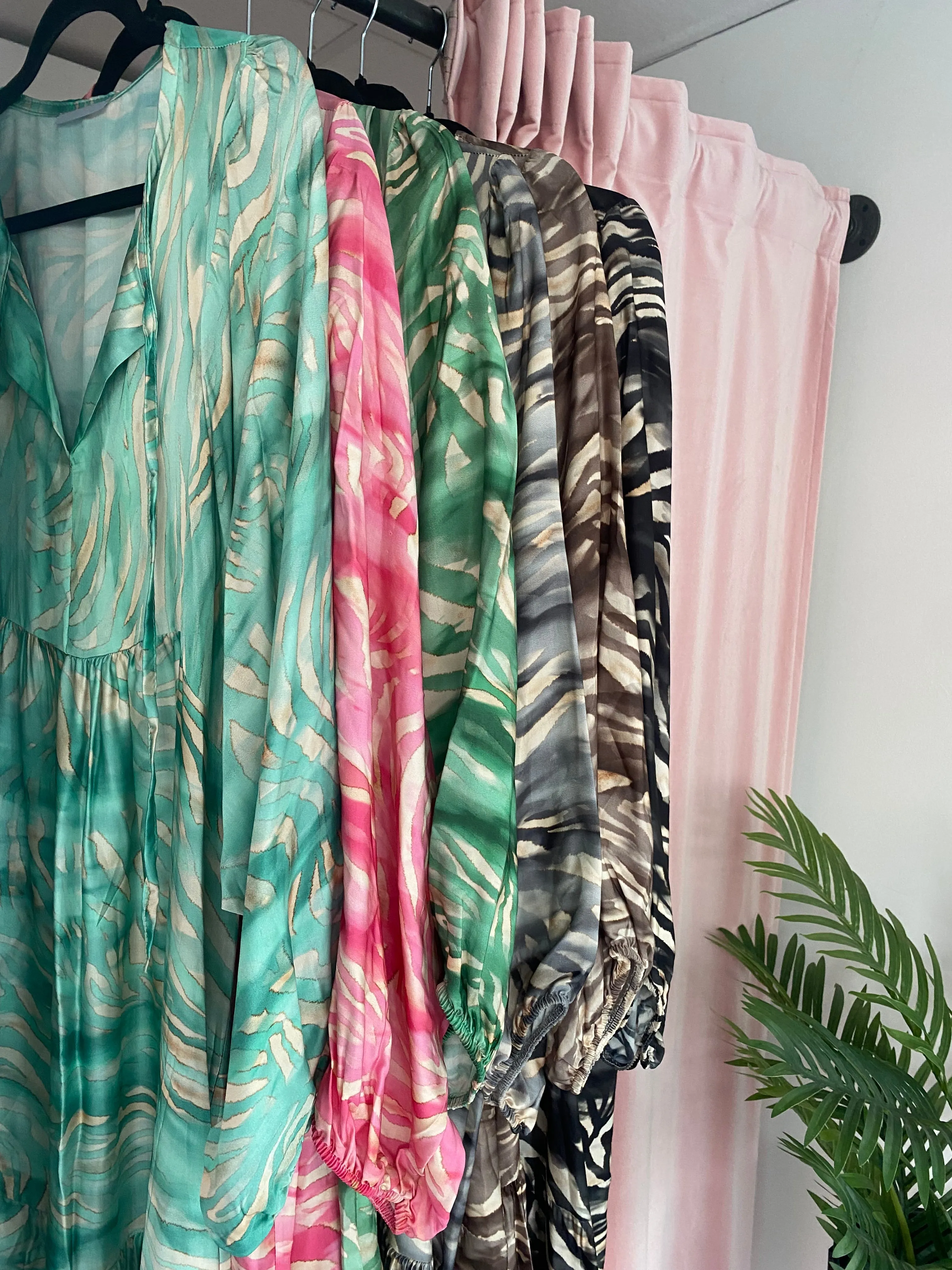 Zebra Midi Dress - Pink