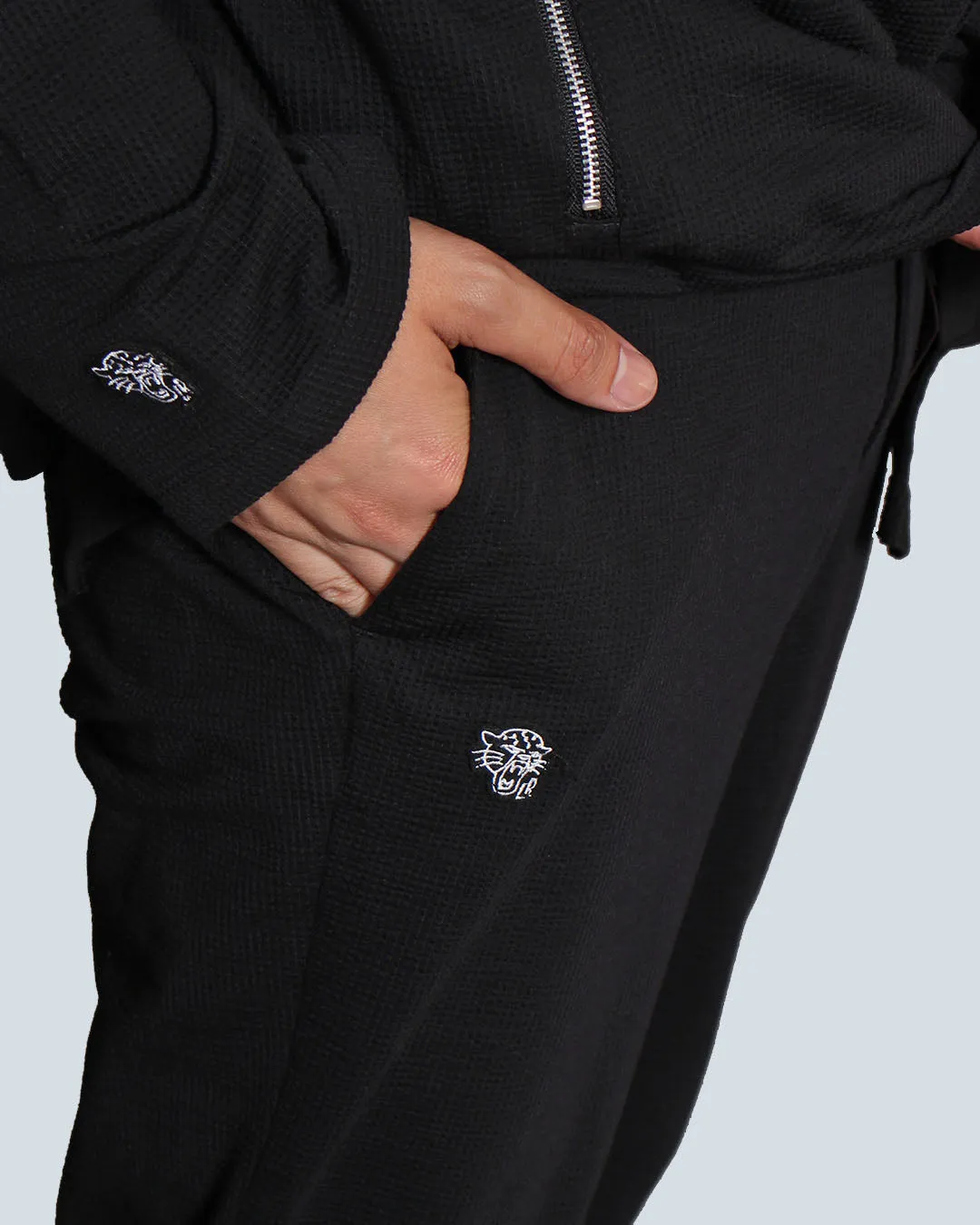 シアサッカーバックZIPスラックス